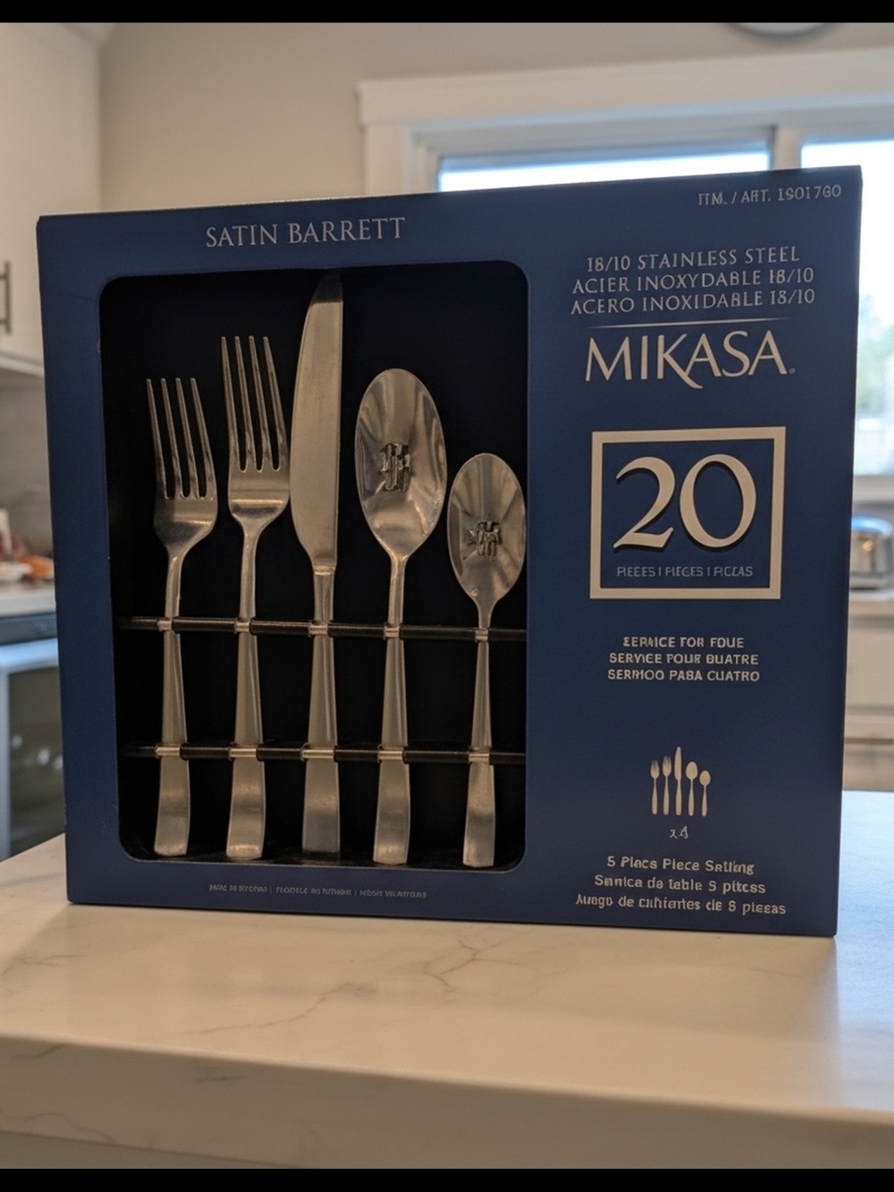Mikasa Satin Barrett 20-Piece Flatware Set in Silver